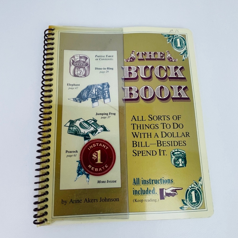 Klutz Press The Buck Book Anne Akers Johnson Dollar Bill Origami Guide Excellent